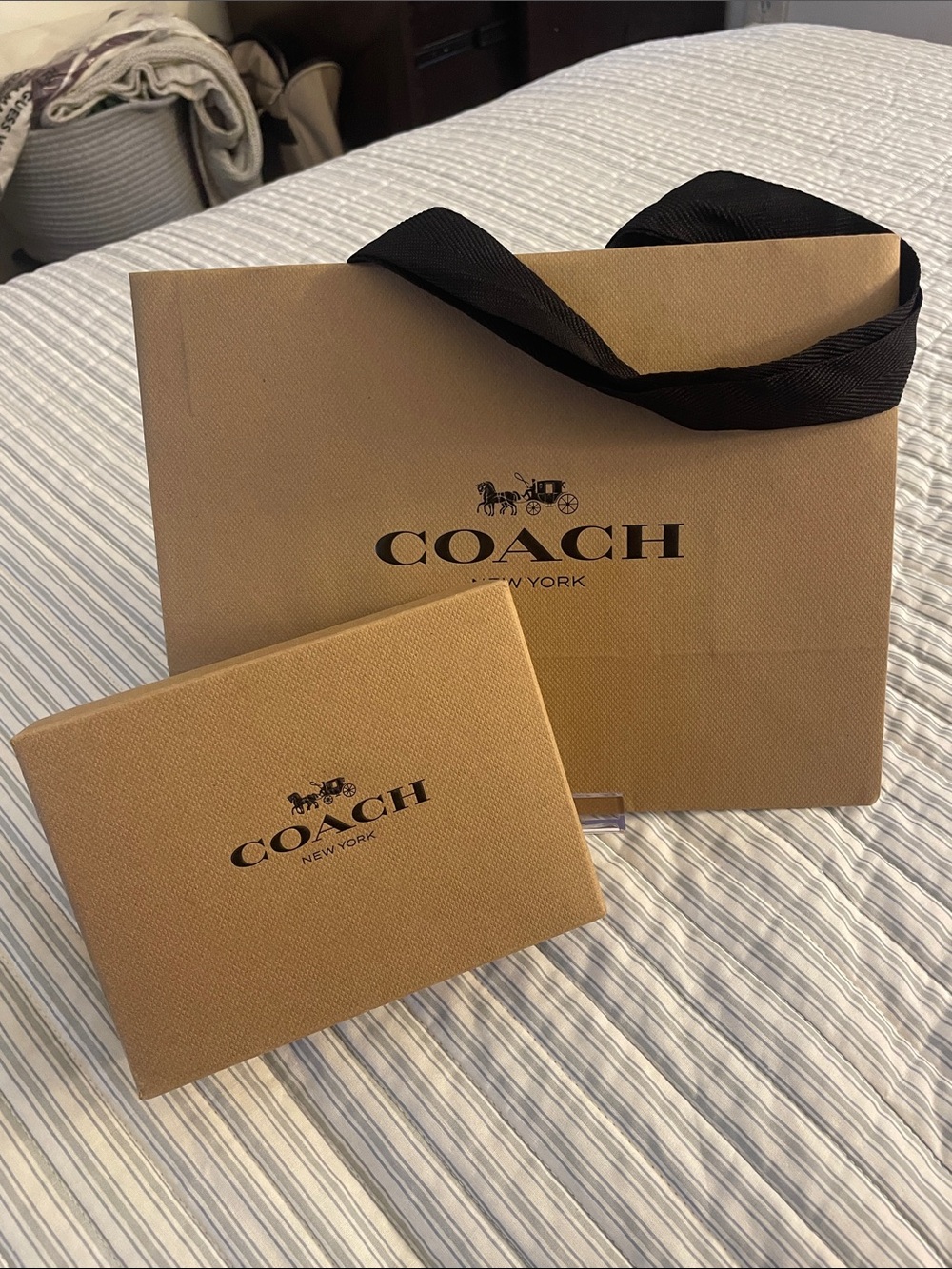 Coach Tan Box with Tan Bag Set